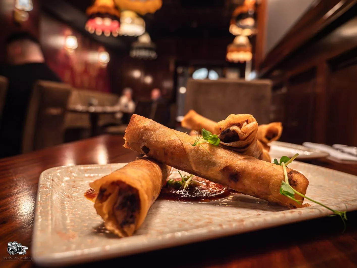 Rabbit spring rolls at Prego Bar & Grill
